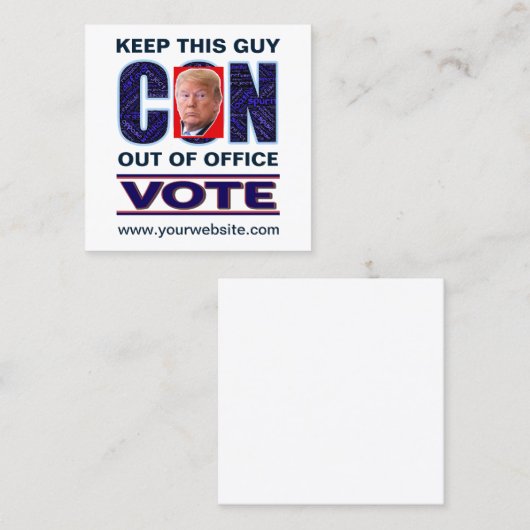 2024年ブルーレジストに投票大統領の スクエア名刺 (正面/裏面)