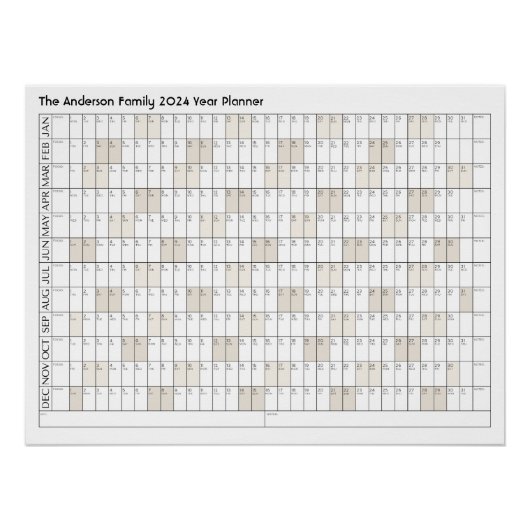 2024年プランナー名事務所カレンダー ポスター (正面)