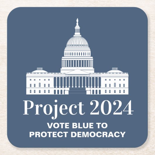 2024年プロジェクト民主化投票 スクエアペーパーコースター (正面)