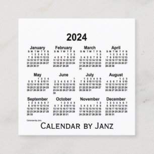 2024年ホワイトカレンダー(Janz Square名刺) スクエア名刺