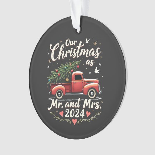 2024年マッチングカップルのミスターとミセスとしてのクリスマス オーナメント (正面)