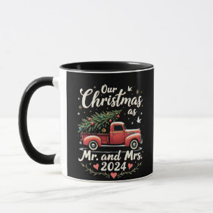 2024年マッチングカップルのミスターとミセスとしてのクリスマス マグカップ