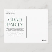 2024年ミニマル卒業のモダングリーンクラス ポストカード (裏面)