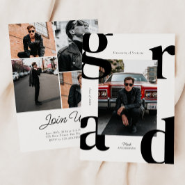 2024年モダンのタイポグラフィクラス卒業 招待状