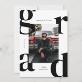 2024年モダンのタイポグラフィクラス卒業 招待状 (正面)