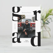 2024年モダンのタイポグラフィクラス卒業 招待状 (スタンド正面)