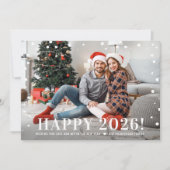 2024年モダンのハッピーニューイヤー真夜中の紙吹雪写真 シーズンカード (正面)