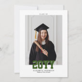 2024年モダンのフォレストグリーンクラス卒業写真 案内状 (正面)