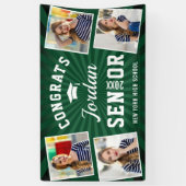 2024年モダンのホワイトグリーン卒業クラスPHOTO 横断幕 (縦)