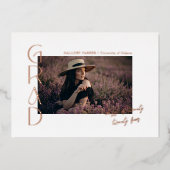 2024年モダンのミニマル授業6写真卒業 箔招待状 (正面)