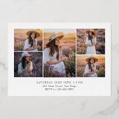 2024年モダンのミニマル授業6写真卒業 箔招待状 (裏面)