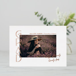 2024年モダンのミニマル授業6写真卒業 箔招待状