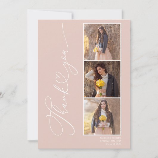 2024年モダンの卒業写真コラージュ教室 サンキューカード (正面)
