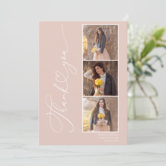 2024年モダンの卒業写真コラージュ教室 サンキューカード (スタンド正面)