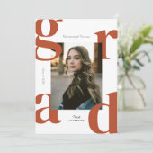 2024年モダンはっきりした学年卒業 招待状 (スタンド正面)