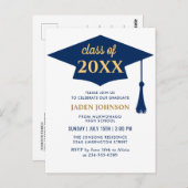 2024年モダンクラス卒業パーティー招待状 ポストカード (正面/裏面)