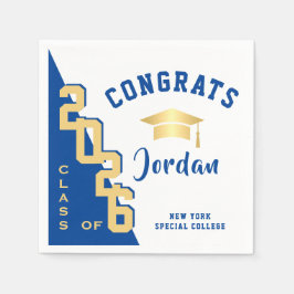 2024年モダンゴールデンブルー卒業パーティーのクラス スタンダードカクテルナプキン