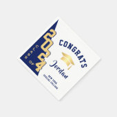 2024年モダンゴールデンブルー卒業パーティーのクラス スタンダードカクテルナプキン (角)