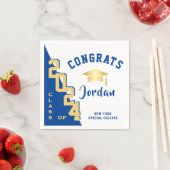 2024年モダンゴールデンブルー卒業パーティーのクラス スタンダードカクテルナプキン (インサイチュ)