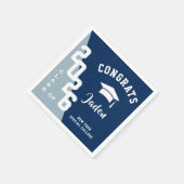 2024年モダンネイビーブルー卒業党のクラス スタンダードカクテルナプキン (角)