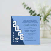 2024年モダンネイビーブルー卒業党のクラス 招待状 (スタンド正面)