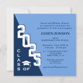 2024年モダンネイビーブルー卒業党のクラス 招待状 (正面)