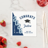 2024年モダンネイビー・グレー卒業パーティーのクラス スタンダードカクテルナプキン (インサイチュ)