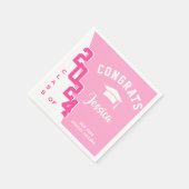 2024年モダンピンクホワイト卒業パーティーのクラス スタンダードカクテルナプキン (角)