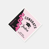 2024年モダンブラックピンク卒業パーティーのクラス スタンダードカクテルナプキン (角)