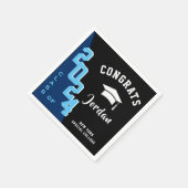 2024年モダンブルーブラック卒業パーティーのクラス スタンダードカクテルナプキン (角)