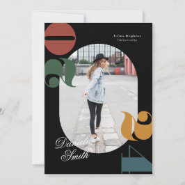 2024年モダンレトロはっきりしたおよびクラス卒業 招待状