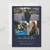 2024年モダン卒業のブルーミニマリストクラス 招待状 (裏面)