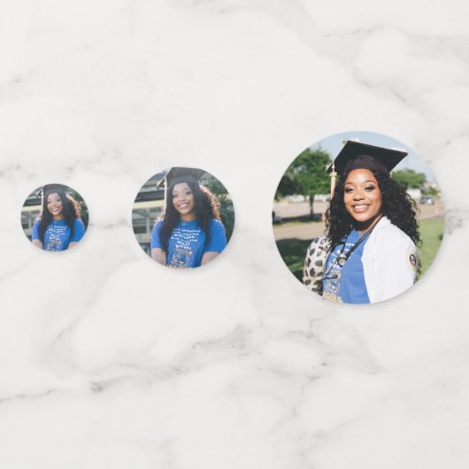 2024年モダン卒業のミニマルなクラス写真 コンフェッティ (裏面)