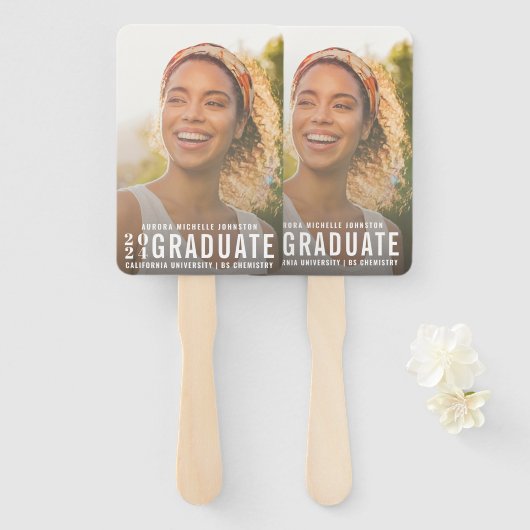 2024年モダン卒業タイポグラフィクラス |写真 ハンドファン (正面&裏面)