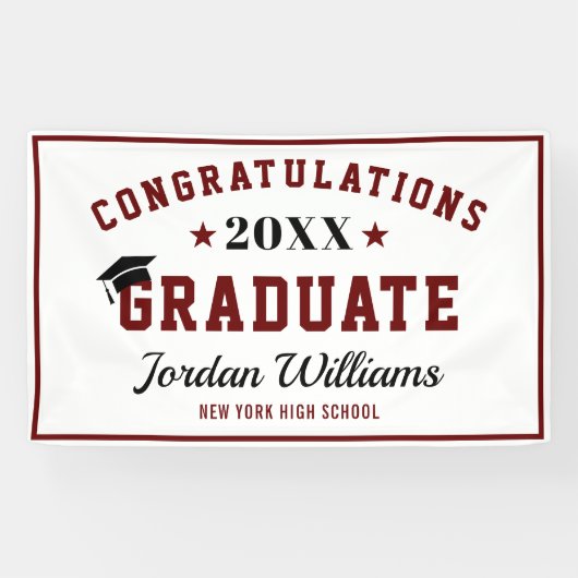 2024年モダン卒業パーティーのネイビーブラッククラス 横断幕 (横)