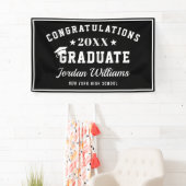 2024年モダン卒業パーティーのホワイトブラッククラス 横断幕 (インサイチュ)