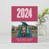 2024年モダン卒業 |写真卒業招待状 招待状 (スタンド正面)