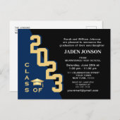 2024年モダン金海軍の卒業パーティーのクラス ポストカード (正面/裏面)