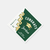 2024年モダン金緑卒業パーティーのクラス スタンダードカクテルナプキン (角)