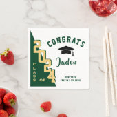 2024年モダン金緑卒業パーティーのクラス スタンダードカクテルナプキン (インサイチュ)