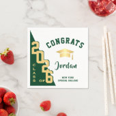 2024年モダン金緑卒業パーティーのクラス スタンダードカクテルナプキン (インサイチュ)