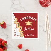 2024年モダン金赤卒業パーティーのクラス スタンダードカクテルナプキン (インサイチュ)