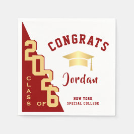 2024年モダン金赤卒業パーティーのクラス スタンダードカクテルナプキン