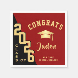 2024年モダン金赤卒業パーティーのクラス スタンダードカクテルナプキン