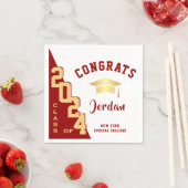 2024年モダン金赤卒業パーティーのクラス スタンダードカクテルナプキン (インサイチュ)