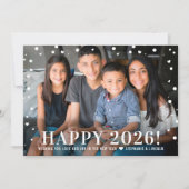 2024年モダン銀色の紙吹雪写真 シーズンカード (正面)