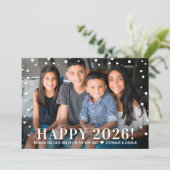 2024年モダン銀色の紙吹雪写真 シーズンカード (スタンド正面)