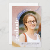 2024年モダン3月の卒業 案内状 (正面/裏面)