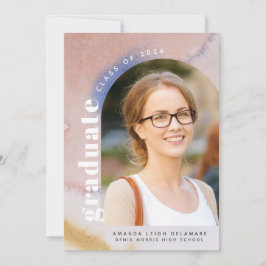 2024年モダン3月の卒業 案内状