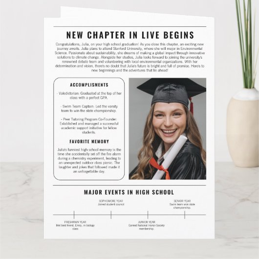 2024年ユニーク卒業記念の新聞教室 カード (裏面)